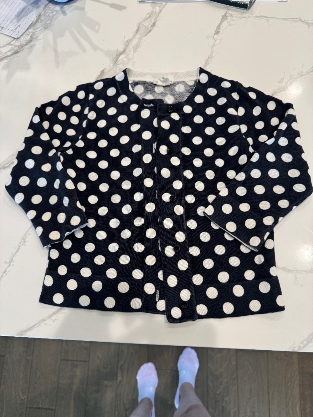 Navy Polka Dot Cardigan